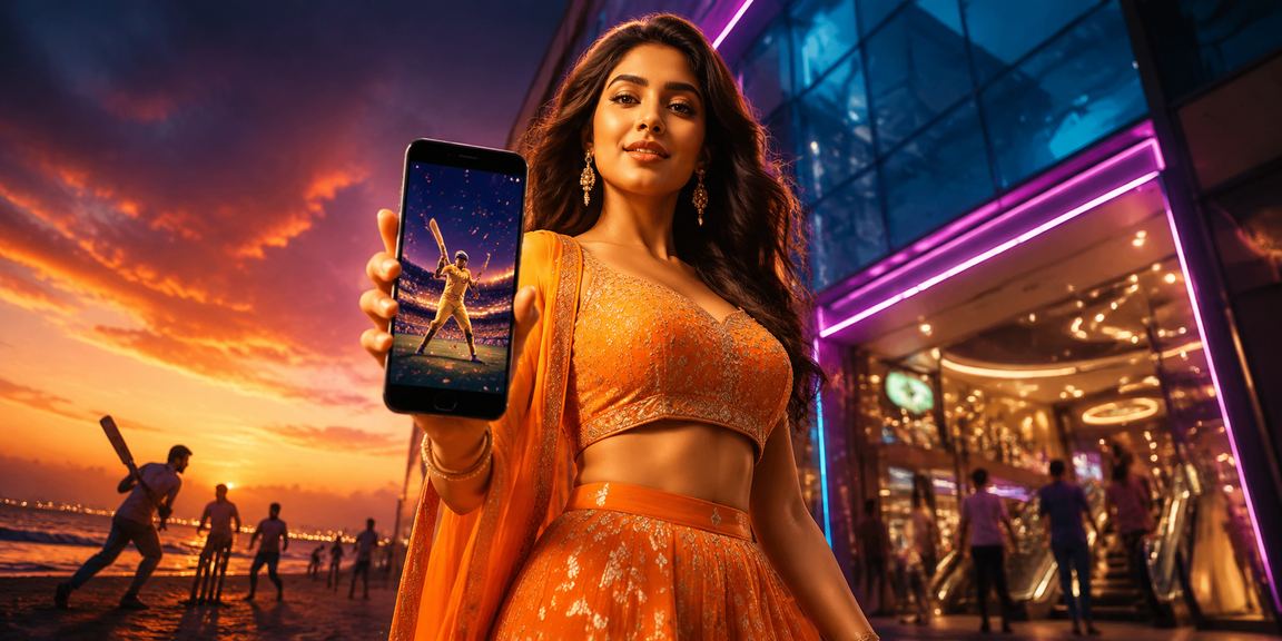 Indian user browsing betting site on mobile phone